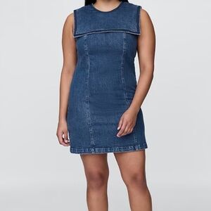NWT Gap x Doen Denim Sailor Monroe Dress Jean mini collar blue